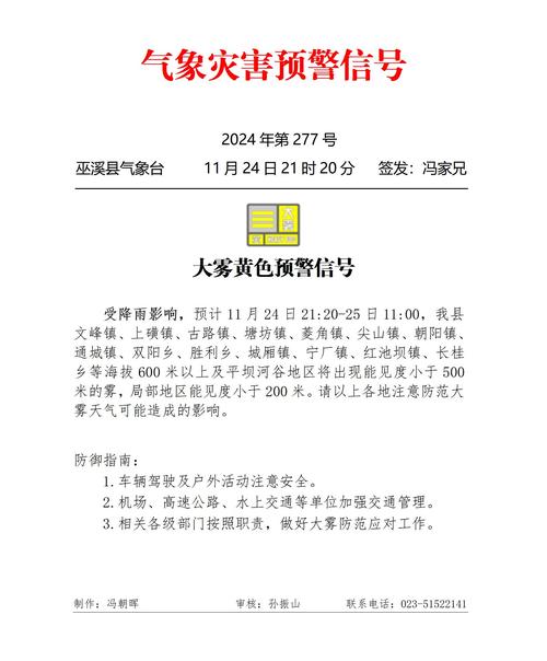 内蒙古自治区武川县发布大雾黄色预警_3