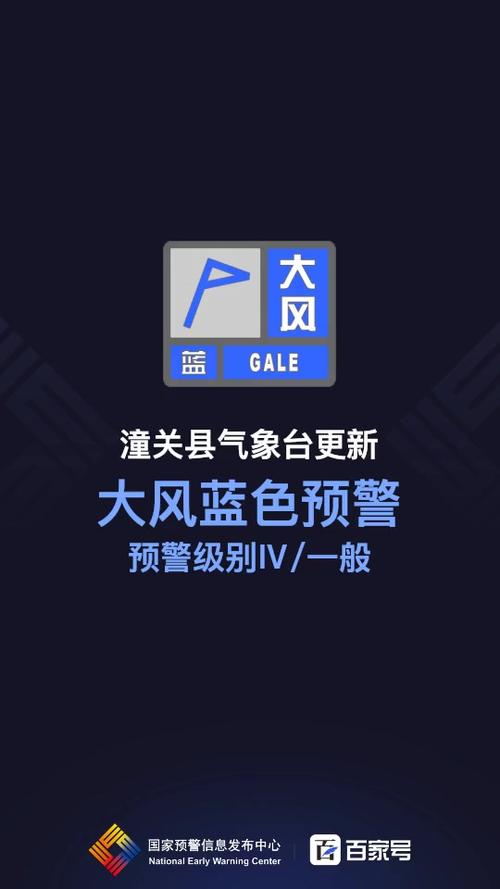 陕西省潼关县发布大风蓝色预警