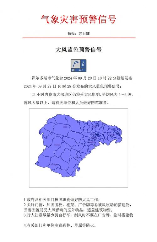 上海市发布大风蓝色预警