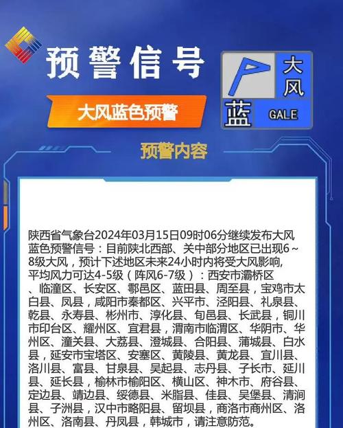 陕西省秦都区发布大风蓝色预警