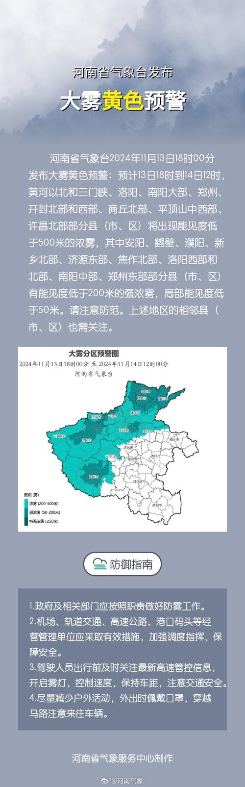 河北省邱县发布大雾黄色预警