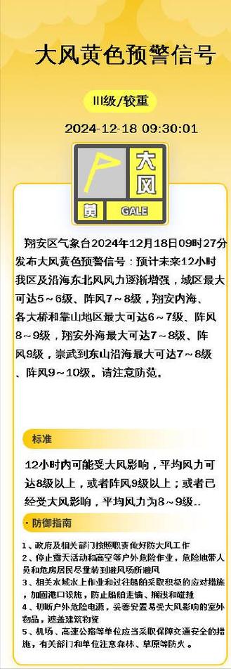 上海市嘉定区发布大风黄色预警_1
