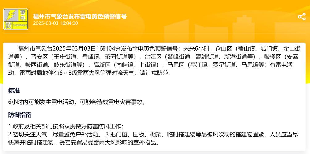 福建省德化县发布雷雨大风黄色预警