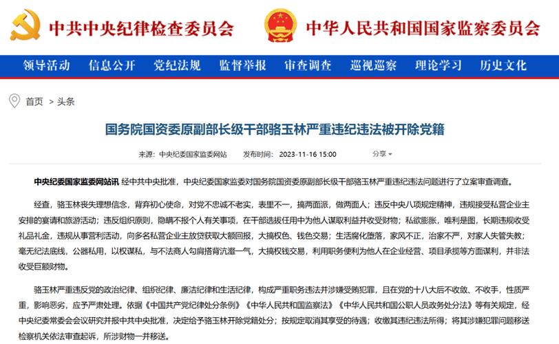 副部长级老虎骆玉林被公诉!涉嫌内幕交易罪