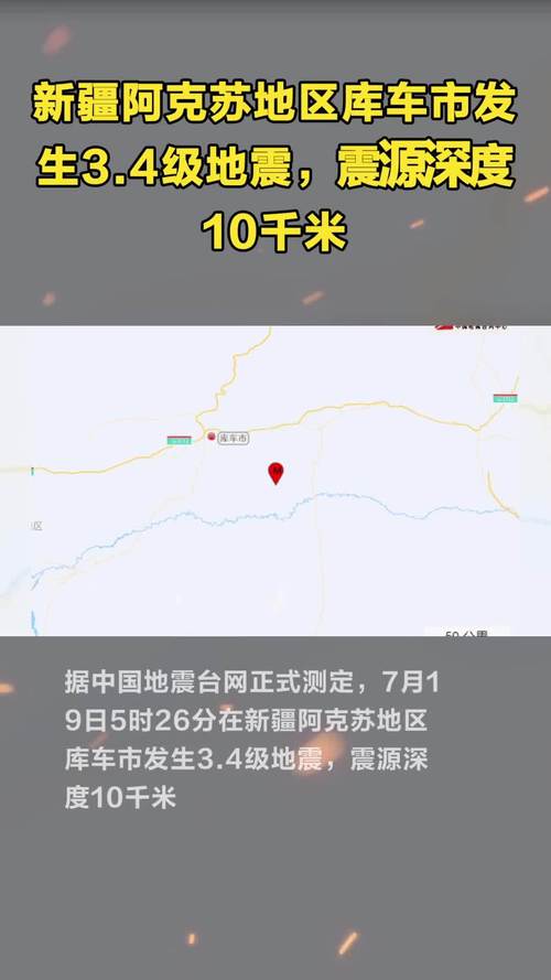 新疆阿克苏地区库车市发生3.8级地震,震源深度20千米