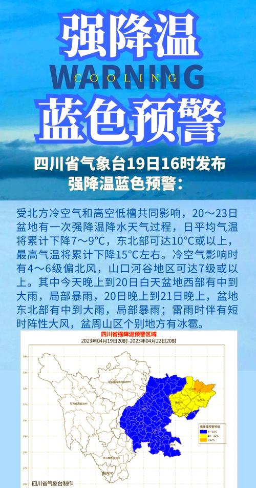 四川省阆中市发布强降温黄色预警