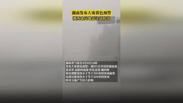 湖南省苏仙区发布大雾黄色预警_3