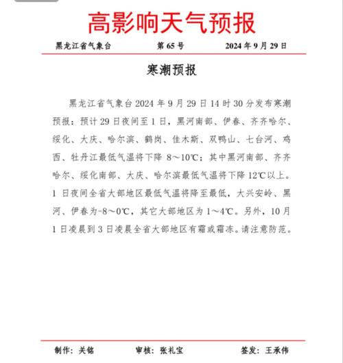 新一股冷空气影响展开 黑龙江今日起迎显著降温