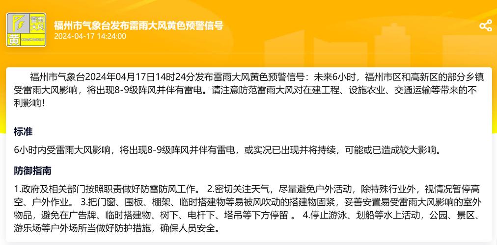 福建省晋江市发布雷电黄色预警_5