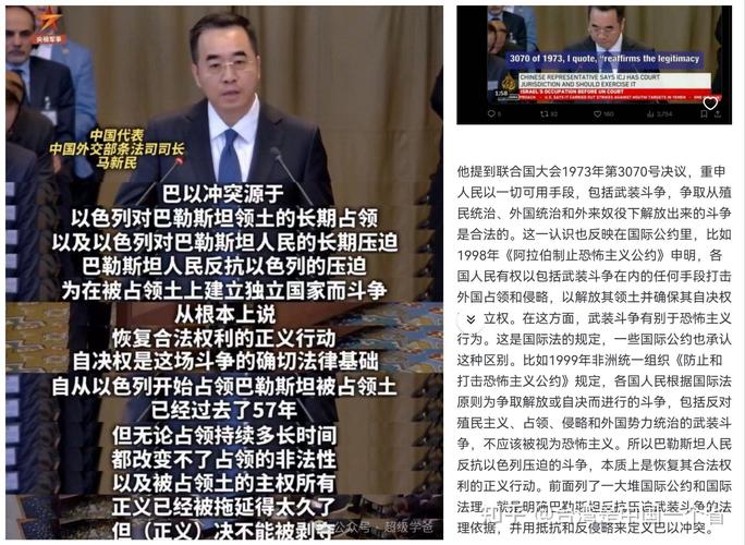 外交部:支持国际社会一切推动巴勒斯坦问题得到全面公正持久解决的努力