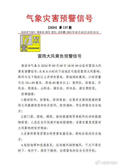 陕西省延长县发布雷雨大风黄色预警_2
